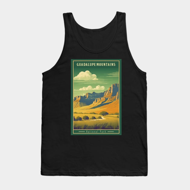Guadalupe Mountains National Park Travel Poster Tank Top by GreenMary Design
